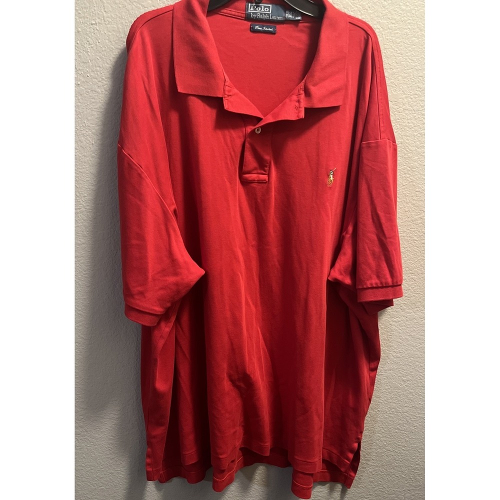 Polo Ralph Lauren Polo Shirt Men 3XB Big Red Pima Interlock Flesh Pony Golf